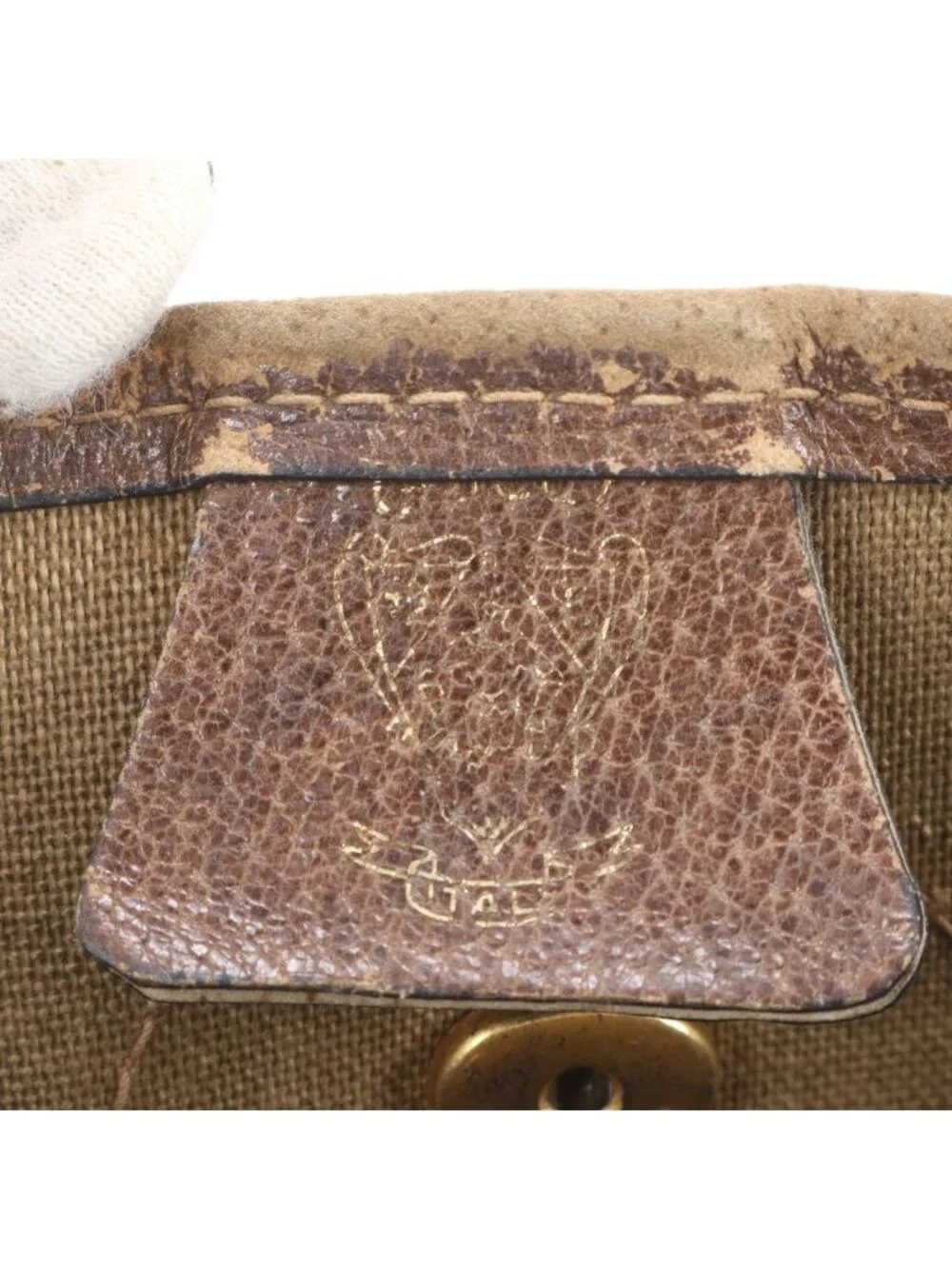 Gucci Vintage GG Supreme Sherry Line 58 02 Leather Tote Bag Document